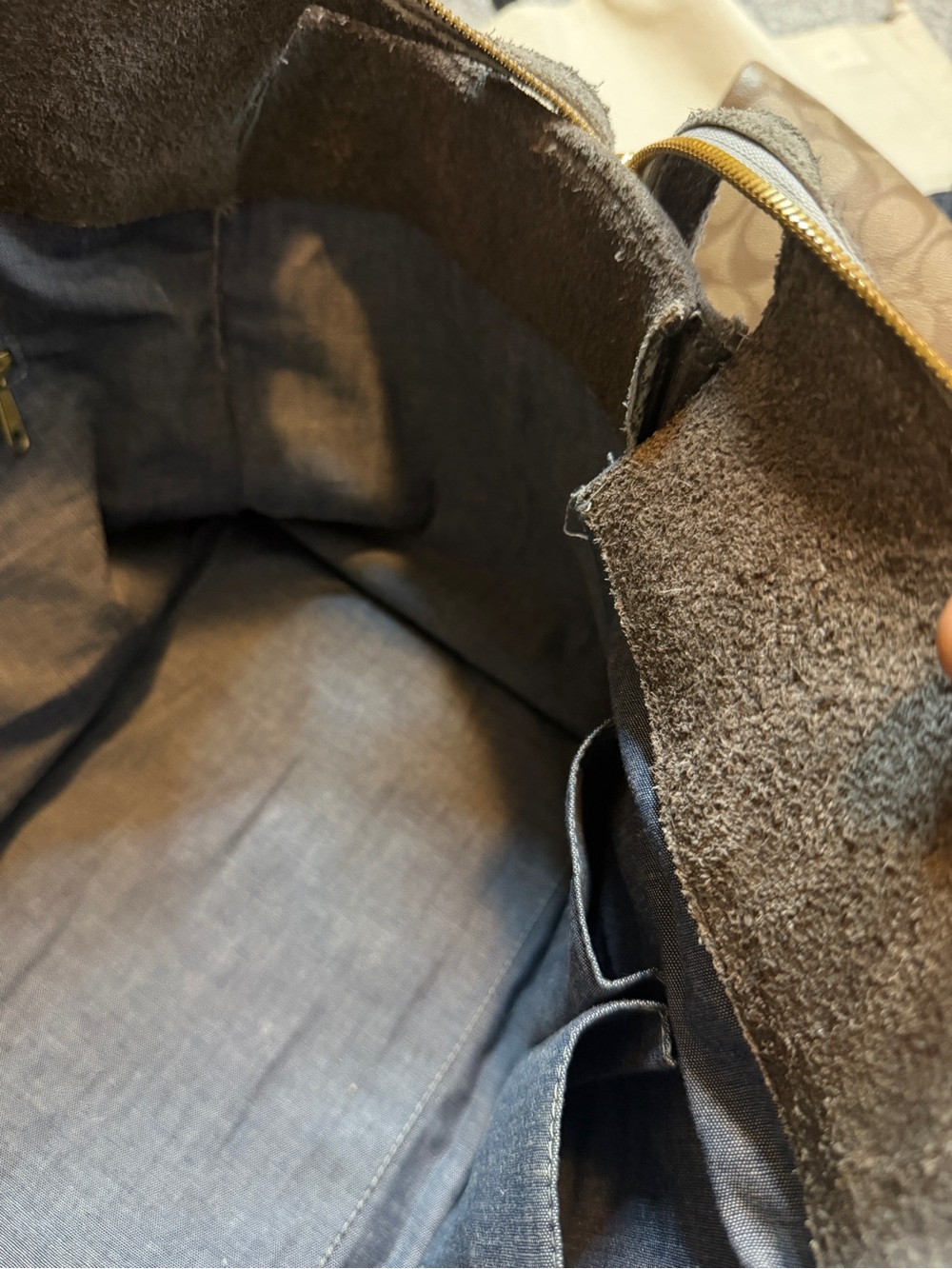 Clare V. Structured Gray Suede Top-Handle Satchel - Picture 15 of 16